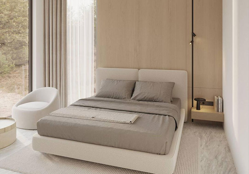 تخت خواب تمام پارچه