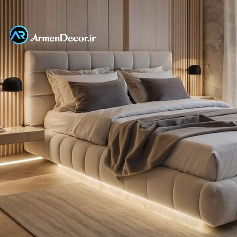 تخت خواب تمام پارچه